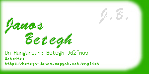 janos betegh business card